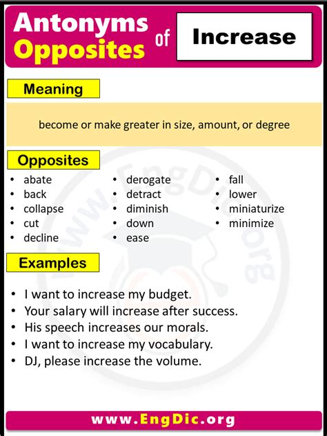 increase antonym|opposite word for increase.